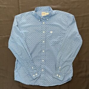 Cinch Blue Micro-Pattern Button-Down Shirt